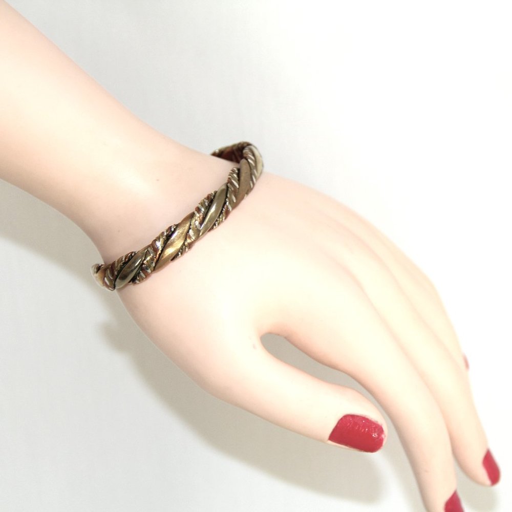 Sergio Lub Tri-Color/Metal Twisted Cuff Bracelet